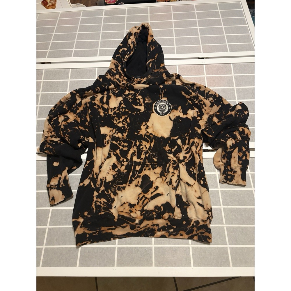 Brandy Melville Return Of The Tiger Hoodie 1986 Bleached Tye Dye California Cool
